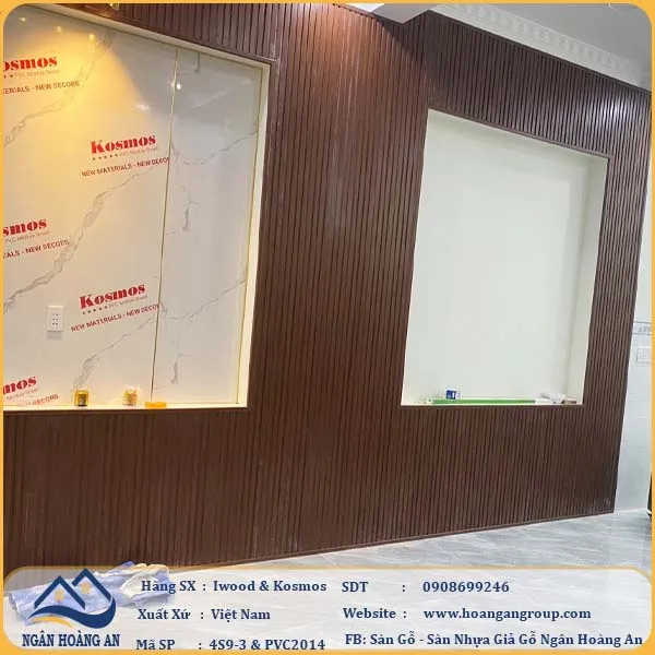 Lam 4 Sóng Nhựa Giả Gỗ Ốp Tường Ốp Trần Iwood 4S9-3