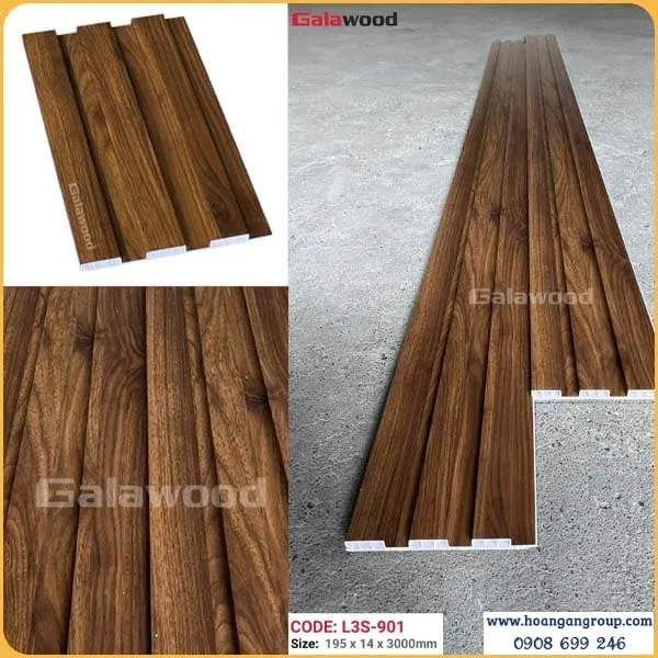 Tấm Ốp Lam Sóng Nhựa Giả Gỗ Galawood L3S-901