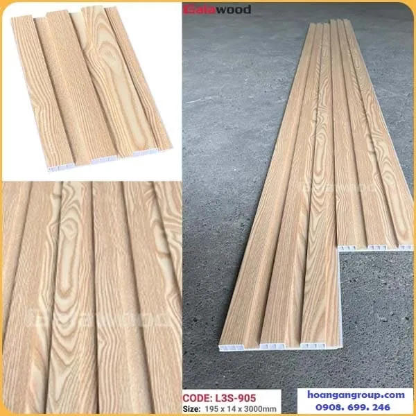 Lam Sóng Ốp Tường Nhựa Giả Gỗ Galawood L3S-905