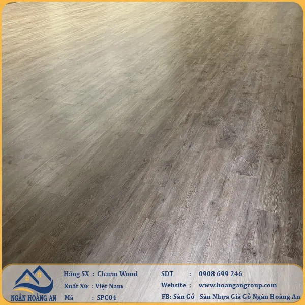 Sàn Nhựa Giả Gỗ Hèm Khóa Charm Wood SPC04