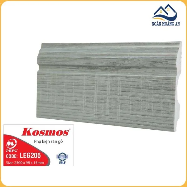 Len Chân Tường Nhựa Giả Gỗ LEG205 Cao 98mm