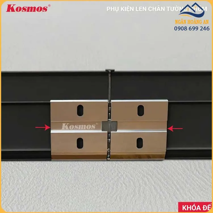 Nẹp Len Chân Tường Nhôm Kosmos 80mm CT80-D Đen