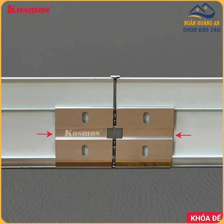 Nẹp Len Chân Tường Nhôm Kosmos 80mm CT80-T Trắng