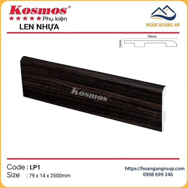 Len Chân Tường Nhựa Nhựa Giả Gỗ Kosmos LP1