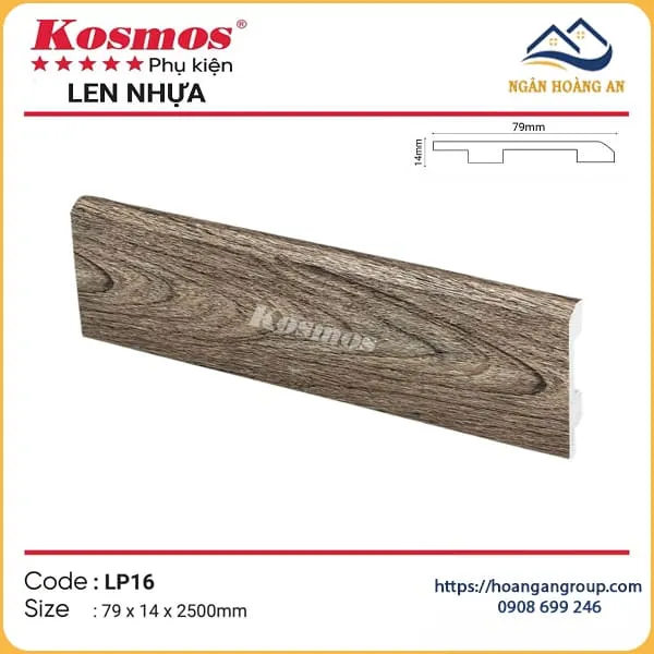 Len Chân Tường Nhựa Giả Gỗ Kosmos LP16
