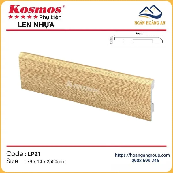 Len Chân Tường Nhựa Giả Gỗ LP21 Cao 79mm