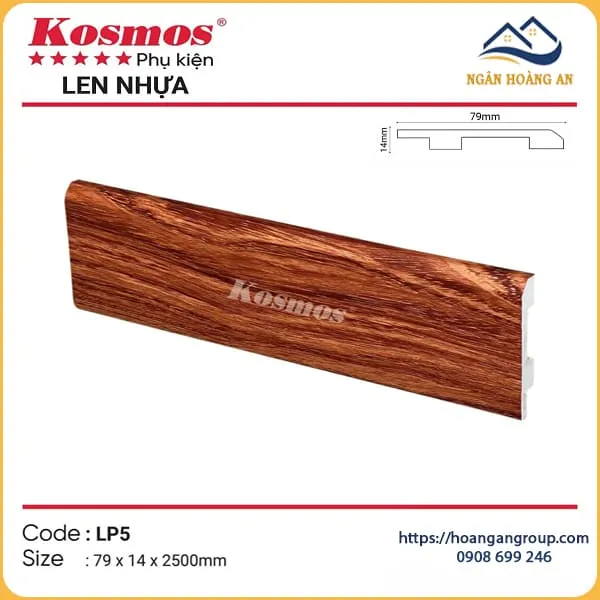 Len Chân Tường Nhựa Giả Gỗ Kosmos LP5