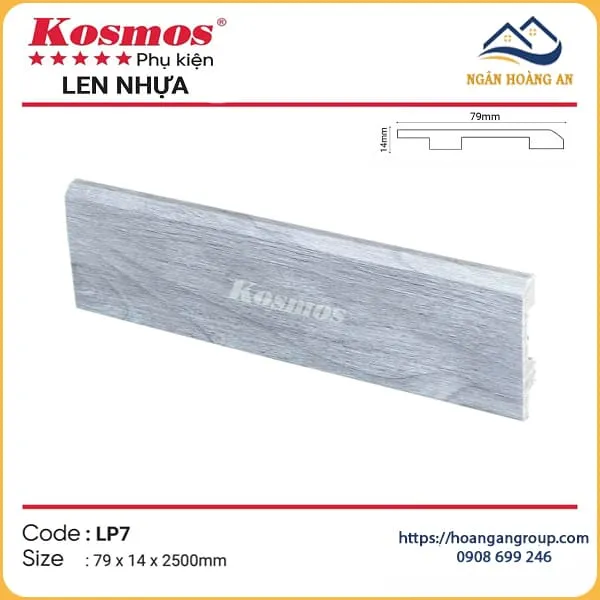 Len Chân Tường Nhựa Giả Gỗ Kosmos LP7