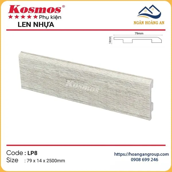 Len Chân Tường Nhựa Giả Gỗ Kosmos LP8