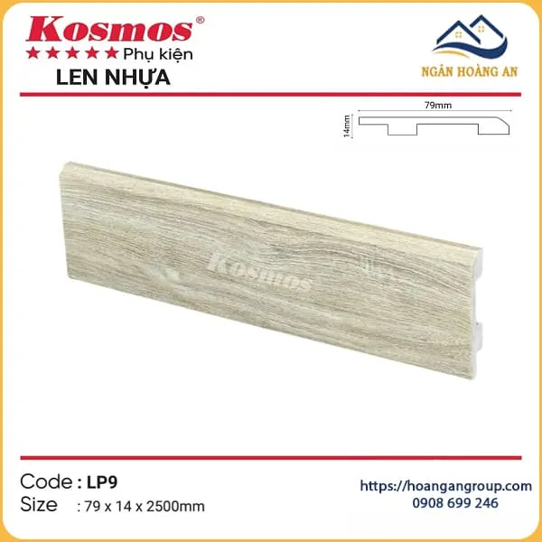 Len Chân Tường Nhựa Giả Gỗ Kosmos LP9