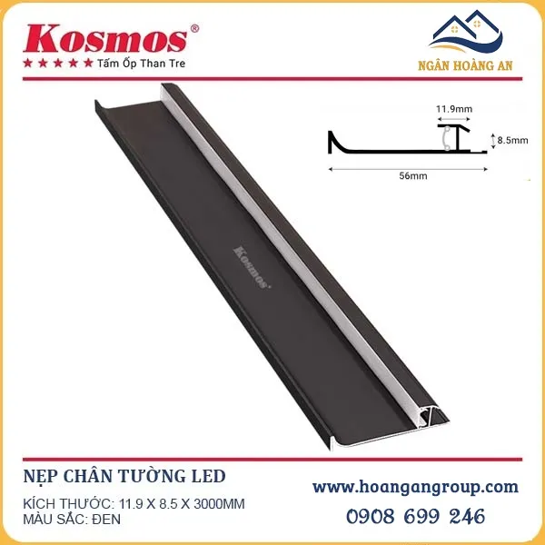 Phụ Kiện Nẹp Nhôm Tấm Ốp Than Tre Kosmos Màu Đen