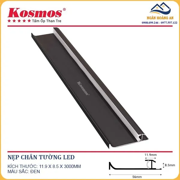 Nẹp Chân Tường Led Tấm Ốp Than Tre Kosmos