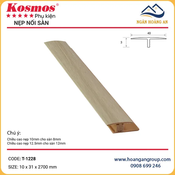 Nẹp Chữ T Nối Ván Sàn Gỗ 8mm,12mm Kosmos