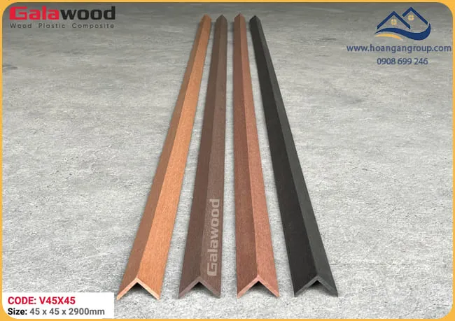 Nẹp Góc V Gỗ Nhựa Ngoài Trời Galawood V45x45