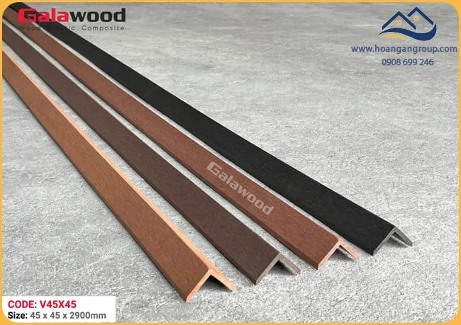 Nẹp Góc V Gỗ Nhựa Ngoài Trời Galawood V45x45