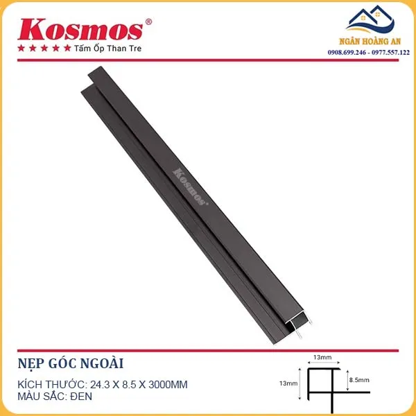 Nẹp Góc Ngoài Tấm Ốp Than Tre Kosmos