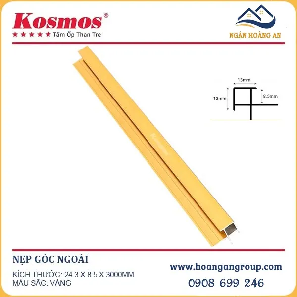 Phụ Kiện Nẹp Nhôm Tấm Ốp Than Tre Kosmos Màu Vàng