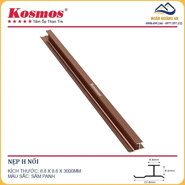 Nẹp H Nối Tấm Ốp Than Tre Kosmos