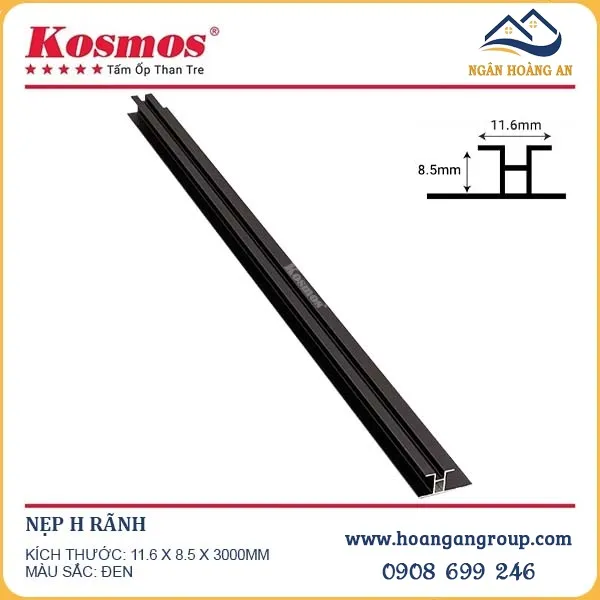 Phụ Kiện Nẹp Nhôm Tấm Ốp Than Tre Kosmos Màu Đen
