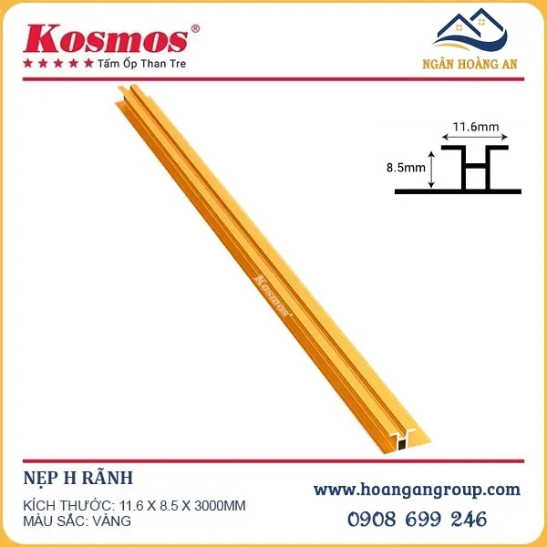 Phụ Kiện Nẹp Nhôm Tấm Ốp Than Tre Kosmos Màu Vàng
