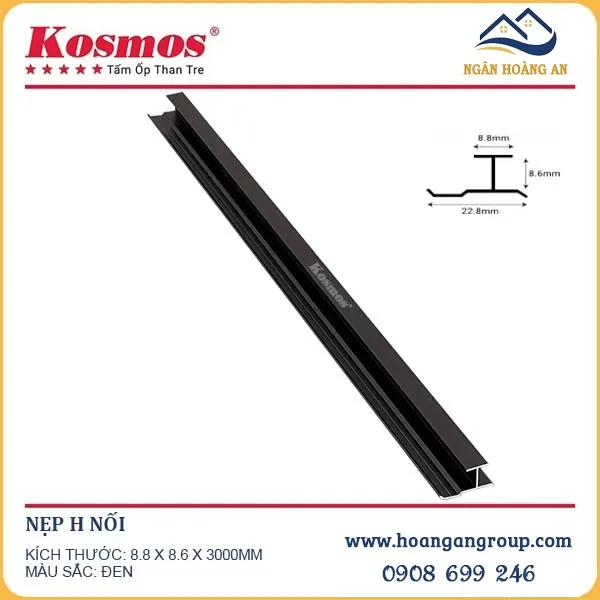 Phụ Kiện Nẹp Nhôm Tấm Ốp Than Tre Kosmos Màu Đen