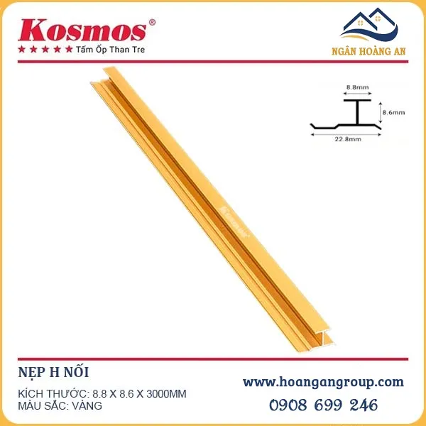 Phụ Kiện Nẹp Nhôm Tấm Ốp Than Tre Kosmos Màu Vàng
