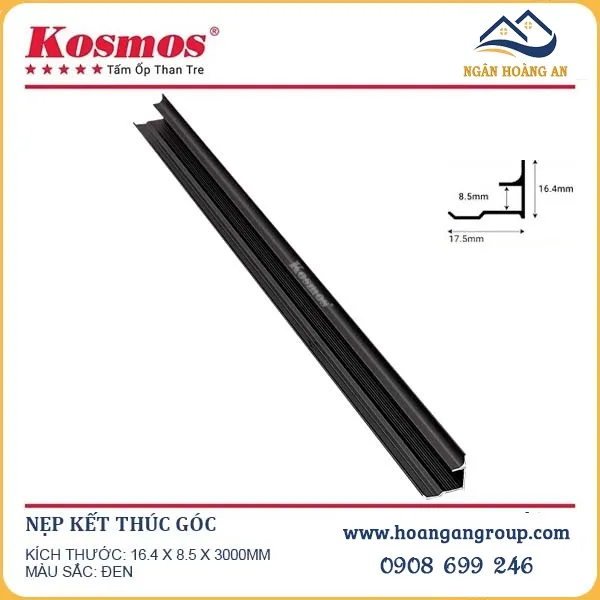 Phụ Kiện Nẹp Nhôm Tấm Ốp Than Tre Kosmos Màu Đen
