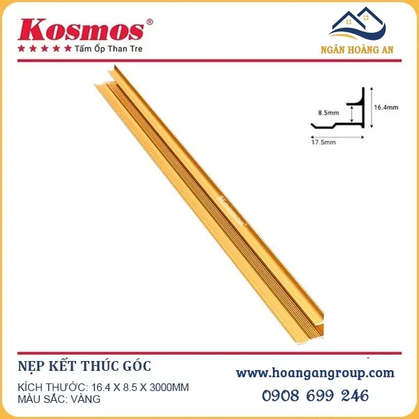 Phụ Kiện Nẹp Nhôm Tấm Ốp Than Tre Kosmos Màu Vàng