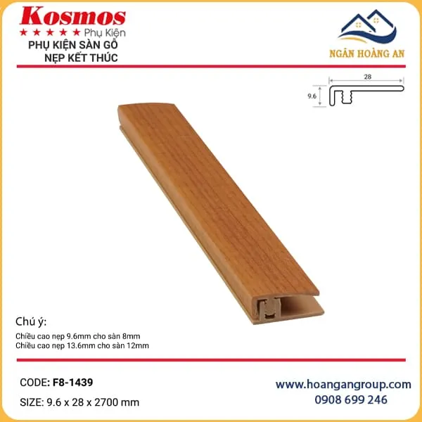 Nẹp Nhựa F Kết Thúc Sàn Gỗ Kosmos F8