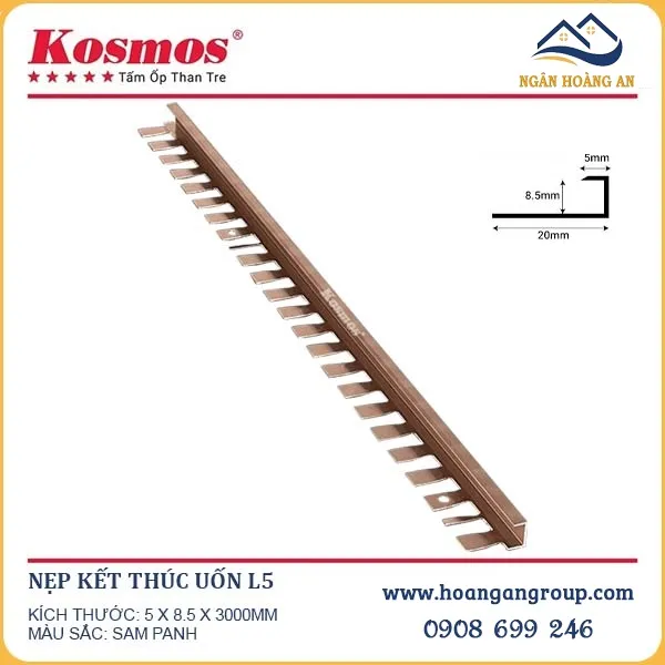 Phụ Kiện Nẹp Nhôm Tấm Ốp Than Tre Kosmos Màu Sam Banh