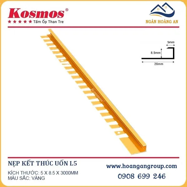 Phụ Kiện Nẹp Nhôm Tấm Ốp Than Tre Kosmos Màu Vàng