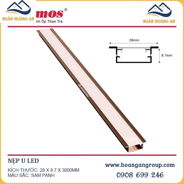 Phụ Kiện Nẹp Nhôm Tấm Ốp Than Tre Kosmos Màu Sam Banh