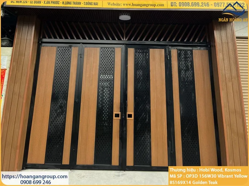 Tấm Ốp Lam 8 Sóng Gỗ Nhựa Ngoài Trời Phủ ASA Kosmos 8S169X14 Golden Teak