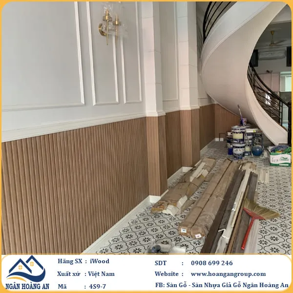 Lam 4 Sóng Nhựa Giả Gỗ Ốp Tường Ốp Trần Iwood 4S9-7