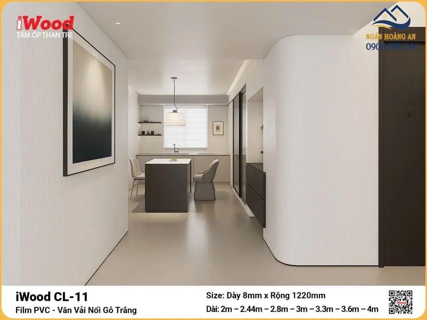 Tấm Ốp Than Tre Vân Vải Iwood CL-11