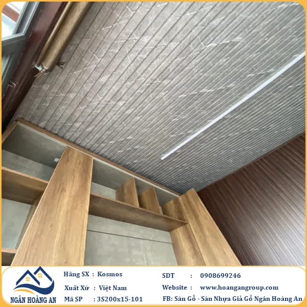  Lam 3 Sóng Nhựa Giả Bê Tông Ốp Trần Kosmos 3SVIP-101 
