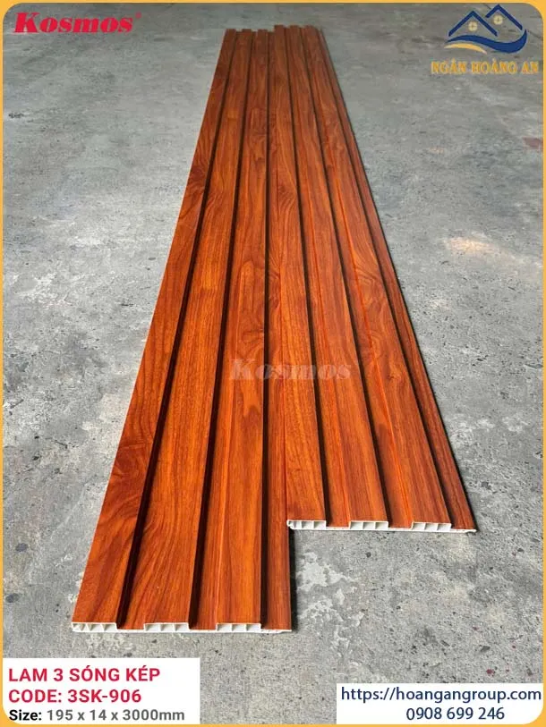 Ốp Trần Ốp Tường Lam Sóng Chân Kép Kosmos 3SK-906