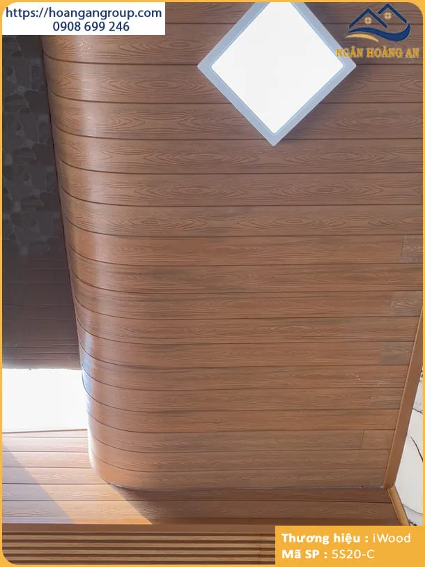 Tấm Ốp Gỗ Nhựa Ngoài Trời Kosmos Phủ ASA OP113X16 Gloden Teak