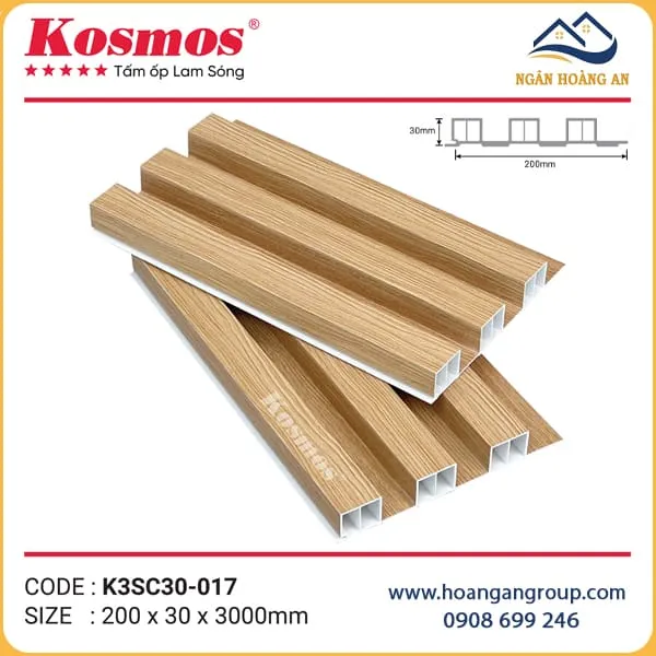 Lam 3 Sóng Cao Giả Gỗ Kosmos K3SC30-017