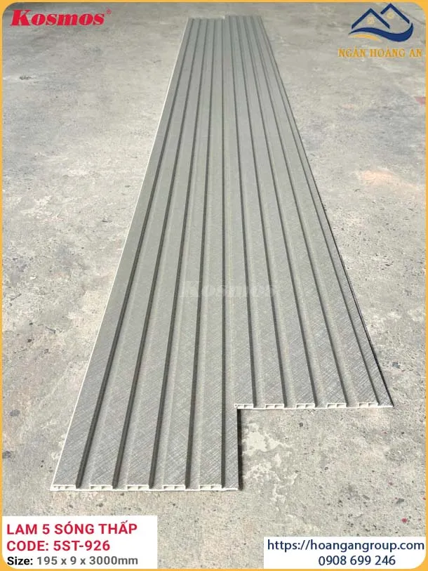 Tấm Nhựa Ốp Tường Lam 5 Sóng Vân Vải Kosmos 5St-926