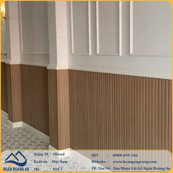 Lam 4 Sóng Nhựa Giả Gỗ Ốp Tường Ốp Trần Iwood 4S9-7