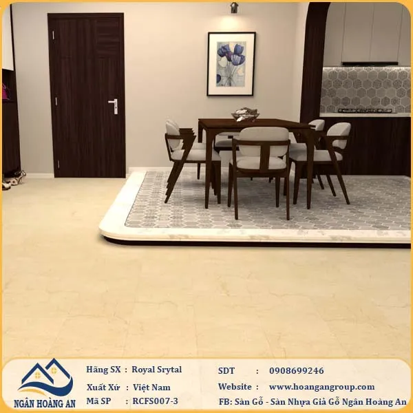 Sàn Đá Công Nghệ Hèm Khóa SPC Royal Crystal RCFS007-3