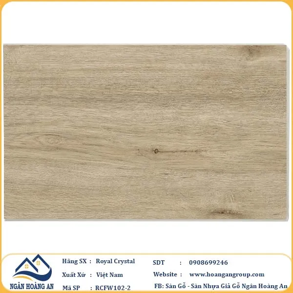 Sàn Đá Công Nghệ Giả Gỗ Hèm Khóa SPC Royal Crystal RCFW102-2 (S02)