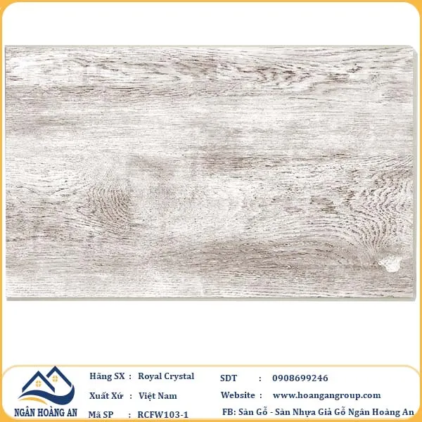 Sàn Đá Công Nghệ Giả Gỗ Hèm Khóa SPC Royal Crystal RCFW103-1 (S02)