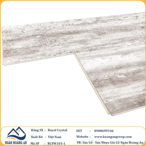 Sàn Đá Công Nghệ Giả Gỗ Hèm Khóa SPC Royal Crystal RCFW103-1 (S02)