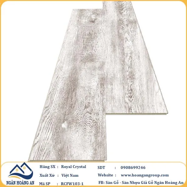 Sàn Đá Công Nghệ Giả Gỗ Hèm Khóa SPC Royal Crystal RCFW103-1 (S01)