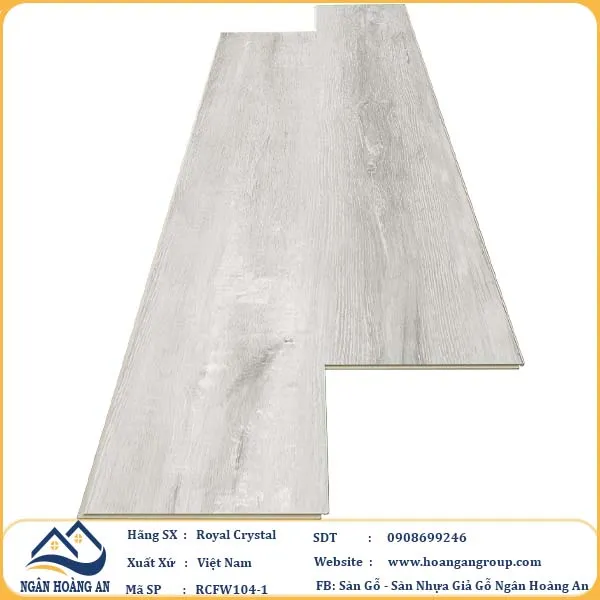 Sàn Đá Công Nghệ Giả Gỗ Hèm Khóa SPC Royal Crystal RCFW104-1 (S01)