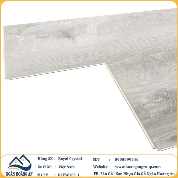 Sàn Đá Công Nghệ Giả Gỗ Hèm Khóa SPC Royal Crystal RCFW104-1 (S02)