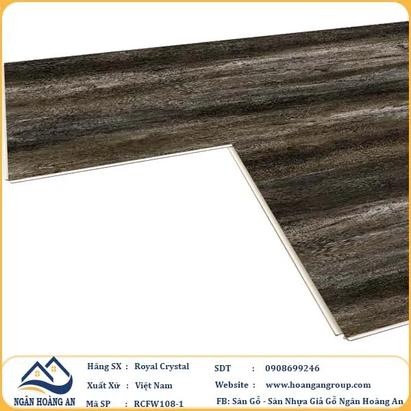 Sàn Đá Công Nghệ Giả Gỗ Hèm Khóa SPC Royal Crystal RCFW108-1 (S02)