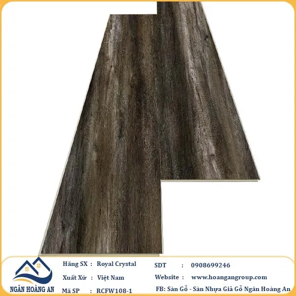 Sàn Đá Công Nghệ Giả Gỗ Hèm Khóa SPC Royal Crystal RCFW108-1 (S01)